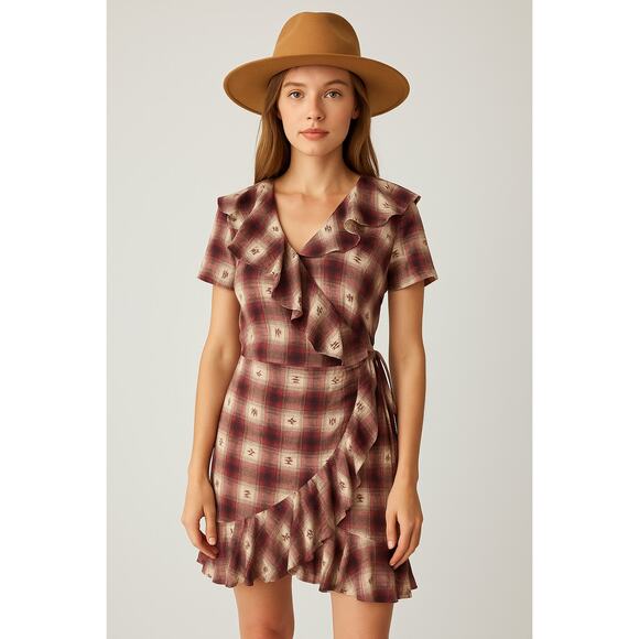 Denim & Supply Ralph Lauren Dresses & Skirts - Y2K Ralph Lauren Denim & Supply Plaid Boho Grunge Southwestern Wrap Dress XS